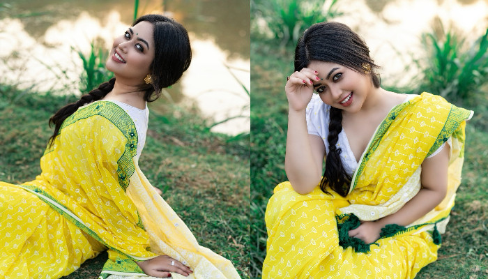 হলুদ শাড়িতে ভাবনা